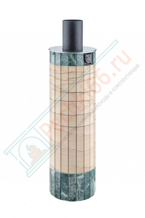 Дымоход с регистром Окаменевшее дерево перенесённый рисунок + Змеевик, d-115, L=1000 мм (Feringer)