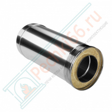 Сэндвич труба для дымохода L=500 (НЕРЖ-321/0,8-НЕРЖ-439/0,5) d-130/210 (Дымок-Lux)