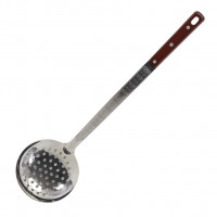 Шумовка глубокая с дырочками, с деревянной ручкой 47 см