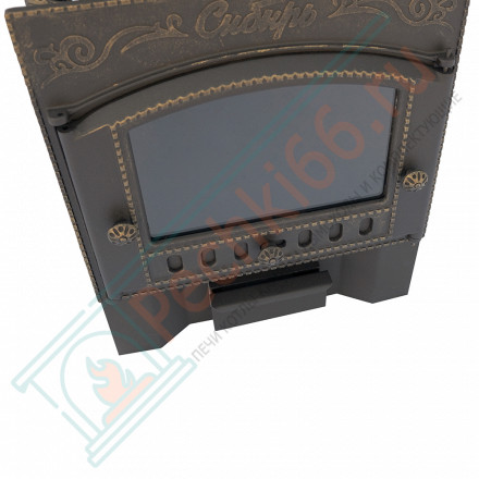 Чугунная печь для бани Сибирь-24, с каминной топочной дверцей (НМК)