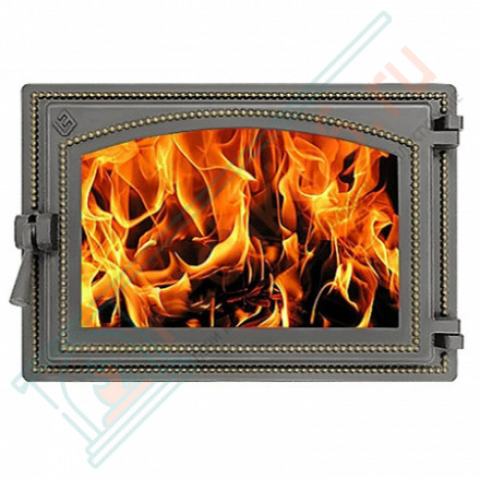 Дверца каминная чугунная 230, бронза (Везувий)