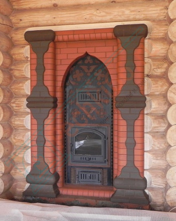 Банная печь Готика 10 с подогревом предбанника (Тройка) до 18 м3