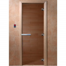 Дверь стеклянная для бани, бронза прозрачная, 2100х900 (DoorWood)