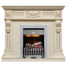 Каминокомплект Corsica - Слоновая кость с патиной (Ширина 1100) с электрическим очагом Danville Chrome FB2
