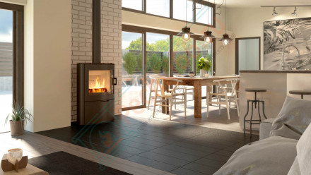 Печь-камин KOZA AB/S/2/KAFEL, черный (Kratki)