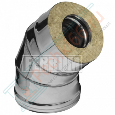 Сэндвич колено 45° (НЕРЖ-430/0,5-НЕРЖ-430/0,5) d-115/200 (Ferrum GS)