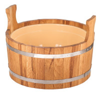 Шайка двуручная 12л. с пластмассовой вставкой, Дуб (Woodson) Шайка двуручная 12л. с пластмассовой вставкой, Дуб (Woodson)