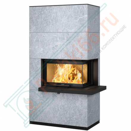 Печь-камин i41T талькомагнезит, стекло справа, черная полка - гранит (Contura)