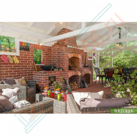 Плитка прямая Рваный камень Хаос (0.6 м2 в коробке) (Терракот)