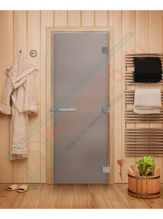 Дверь для бани и сауны Эталон, сатин 10мм, 190х70 см (по коробке) (DoorWood)