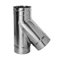 Тройник 45° без изол (НЕРЖ-321/0,8) d-200 (Дымок-Lux) Тройник 45° без изол (НЕРЖ-321/0,8) d-200 (Дымок-Lux)