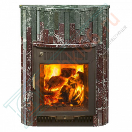 Портал для печи (Макси) серии 'Ламель' - Змеевик + Россо Леванте (Feringer)