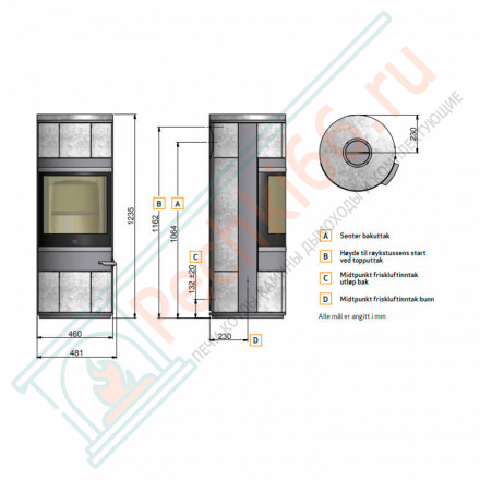 Печь-камин Scan 83-6 BP, стеатит (Scan)