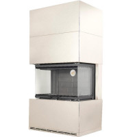 Камин Родос 800 слоновая кость черный шамот (ЭкоКамин)