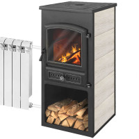 Печь-камин БКД с плитой и Т/О (Этна)