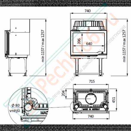 Чугунная топка I 570 flat (Jotul)