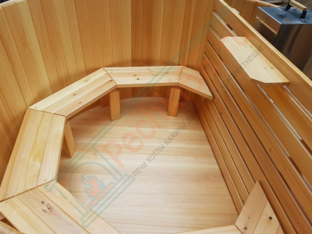Японская баня Фурако круглая с внутренней печкой 180х180х120 (НКЗ)