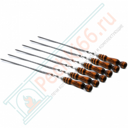 Шампур с деревянной ручкой, нерж. сталь (400х12х3 мм)