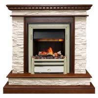 Электрический каминокомплект Calgary - Дуб / Сланец белый с очагом Cavendish (Dimplex)