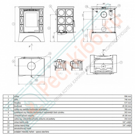 Керамическая печь Helvetia KPI, металлический цоколь, Т/О 6.9 кВт, 2-цвета (ABX)