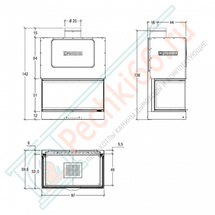 Стальная топка MA 271 SL (Piazzetta) 13,4 кВт