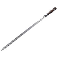 Шампур для люля-кебаб с деревянной ручкой, нерж. ст (400х20х3 мм)