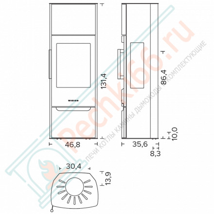 Печь камин на дровах Miro 5 (Wiking)