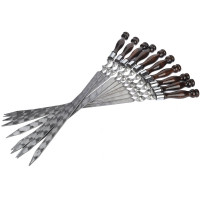 Набор шампуров для люля кебаб L=40 см, с деревянной ручкой, 10 шт