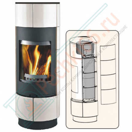 Печь-камин Atika Steel, черная (Thorma)