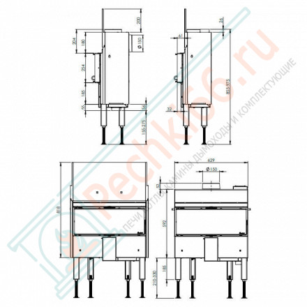 Каминная топка X-25F (Nordpies)