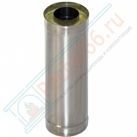 Сэндвич труба для дымохода L=1.0 м (НЕРЖ-439/1,0-НЕРЖ-439/0,5) d-200/280 (УМК)