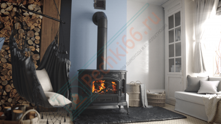 Чугунная печь-камин KOZA K9 ADSR, с регулятором горения (Kratki)