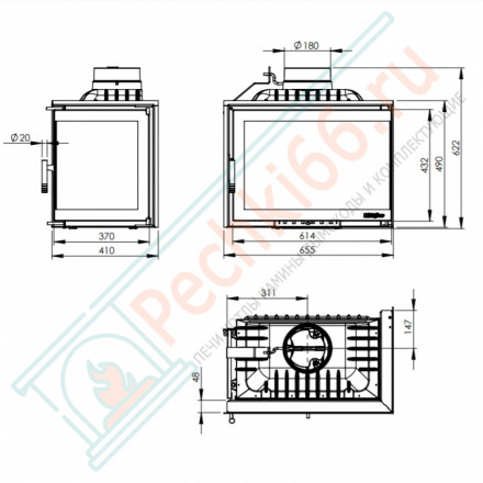 Каминная топка Etna left (NORDflam) 13 кВт