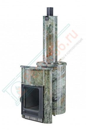Дровяная банная печь Ферингер Малютка ПФ "Жадеит перенесённый рисунок" до 18 м³