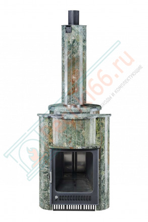 Дровяная банная печь Ферингер Малютка ПФ "Жадеит перенесённый рисунок" до 18 м³