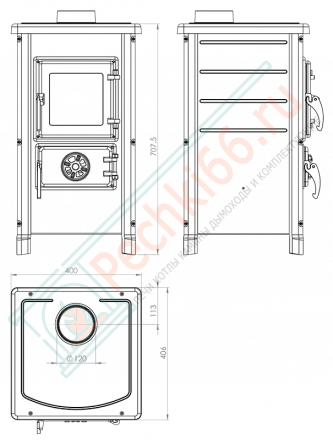 Отопительная печь Happy Red (MBS) до 120 м3