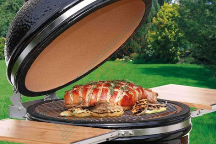 Гриль из керамики с ножками и столиками Le Chef Black (Monolith)