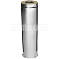 Сэндвич труба для дымохода L=1м (НЕРЖ-430/0,5-НЕРЖ-430/0,5) d-120/200 (Ferrum GS) Сэндвич труба для дымохода L=1м (НЕРЖ-430/0,5-НЕРЖ-430/0,5) d-120/200 (Ferrum GS)