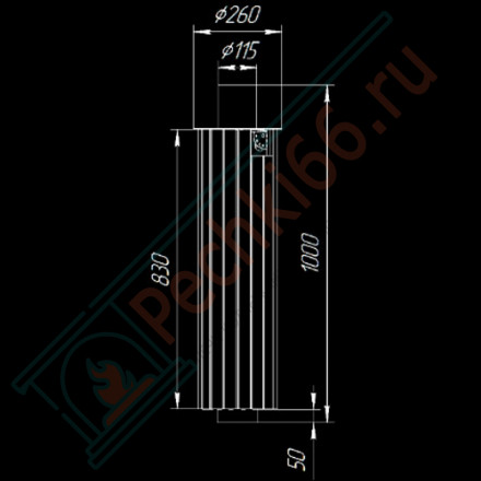 Дымоход - экономайзер Змеевик наборный, d-115, L=1000 мм (Feringer)