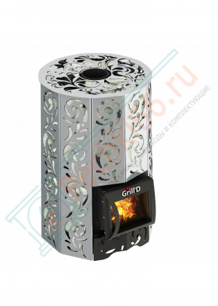 Дровяная банная печь Grill'D Violet Steel Short (Камень колотый 100 кг)