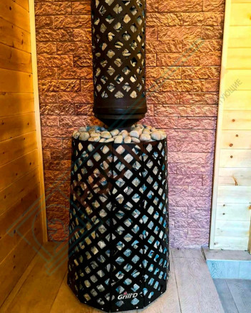 Дровяная банная печь Grill'D Violet Short Window Max (Камень колотый 100 кг)