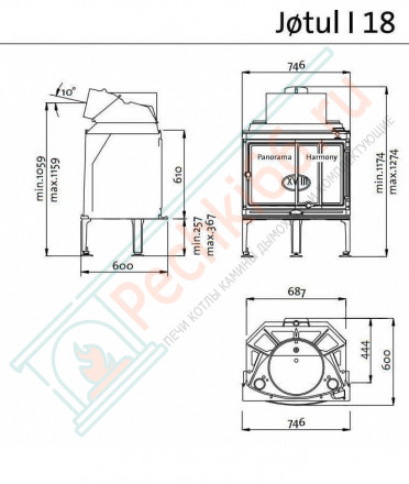 Чугунная топка I 18 harmony (Jotul)