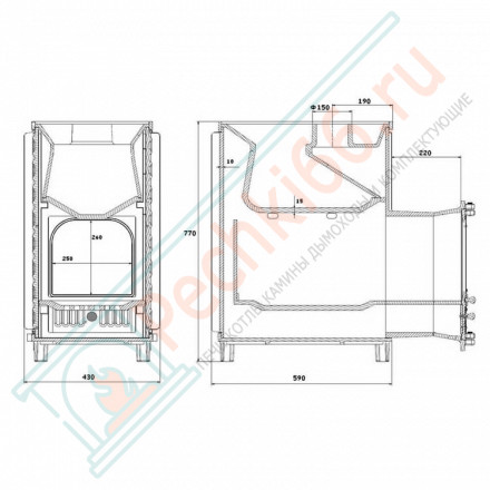 Чугунная банная печь Жар-птица Эконом (Сварожич)