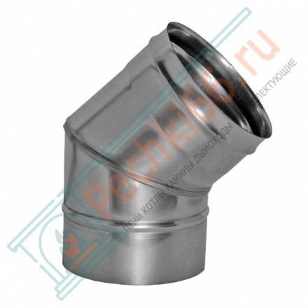 Отвод 45° без изол (НЕРЖ-321/0,5) d-130 (Дымок-Lux)