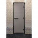 Дверь для хамама в черном профиле, сатин 2000x700 мм (DoorWood) Дверь для хамама в черном профиле, сатин 2000x700 мм (DoorWood)