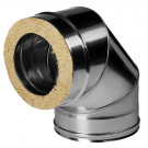 Отвод 90° с изол (НЕРЖ-321/0,8-НЕРЖ-439/0,5) d-115/200 (Дымок-Lux) Отвод 90° с изол (НЕРЖ-321/0,8-НЕРЖ-439/0,5) d-115/200 (Дымок-Lux)