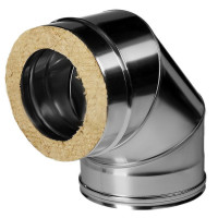 Отвод 90° с изол (НЕРЖ-321/0,8-НЕРЖ-439/0,5) d-130/210 (Дымок-Lux)