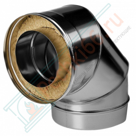 Отвод 90° с изол (НЕРЖ-321/0,8-НЕРЖ-439/0,5) d-130/210 (Дымок-Lux)